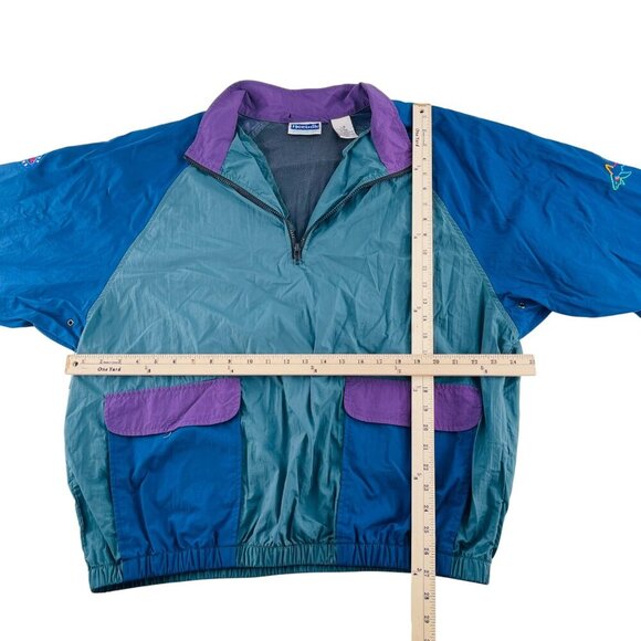 Vintage Reebok Golf Windbreaker Pullover Jacket Large Blue & Purple Nylon - Picture 3 of 4